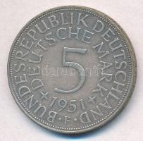 NSZK 1951F 5M Ag T:2,2- 
FRG 1951F 5 Mark Ag C:XF,VF