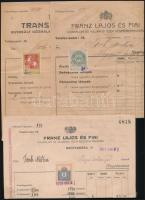 1921 Nagykanizsa Franz Lajos és fiai 5 db számla