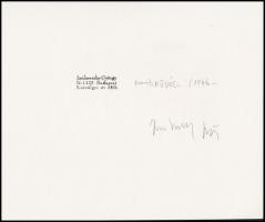 1968 Jankovszky György(1946-): Budapest, Kerepesi temető, feliratozva, aláírt, pecséttel jelzett, ka...