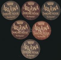 3 db Arizona Dancing Revue reklámkorong, d: 4,5 cm