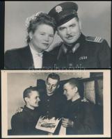 cca 1950 4 db katonai fotó, 9×14 cm