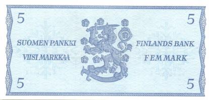 Finnország 1963(Litt.B). 5M (2x) két klf aláírással T:I