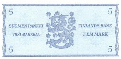 Finnország 1963(Litt.B). 5M (2x) két klf aláírással T:I
