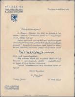 1942 Bp., A MAC Margitszigeten a Vöröskereszt javára rendezendő athleta bál háziasszonyi tisztségére...