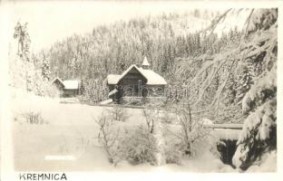 Körmöcbánya, Kremnitz, Kremnica; Zólyom-völgy, Árpád nyaraló télen / valley in winter time, villa. photo