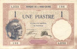 Francia Indokína 1927-31. 1P T:I- minimális saroktörés, foltos