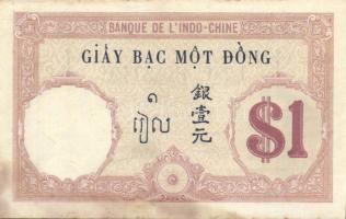 Francia Indokína 1927-31. 1P T:I- minimális saroktörés, foltos