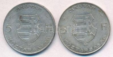 1947. 5Ft Ag "Kossuth" (2x) T:2-,3 patina