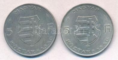 1947. 5Ft Ag "Kossuth" (2x) T:2-,3 patina