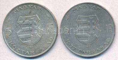 1947. 5Ft Ag "Kossuth" (2x) T:2-,3 patina