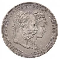 Ausztria 1879. 2G Ag "I. Ferenc József és Erzsébet királynő / Ezüstlakodalom" T:2 Austria 1879. 2 Gulden Ag "Franz Joseph and Elisabeth / Silver Jubilee" C:XF Krause X#M5