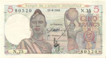 Francia Nyugat-Afrika 1943.8.17. 5Fr T:I