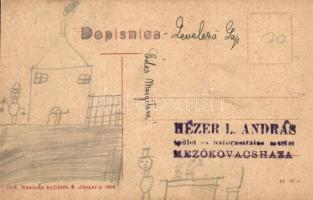 Sziszek, Sisak; Ladjarska ulica / utcakép, vas üzlet. 1615. S. Jünker kiadása / street view, shops (...