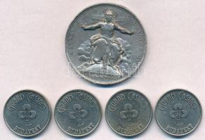 Vatikán ~1900. "XIII. Leó pápa" fém emlékérem, erősen sérült tokban, a tok belső felén nég...