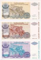 Horvátország / Krajna Szerb Köztársaság 1993. 100.000D + 500.000D + 10.000.000.000D + 50.000.000.000...