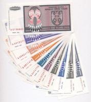 Horvátország / Krajna Szerb Köztársaság 1993. 1.000.000D + 5.000.000D + 10.000.000D + 20.000.000D + ...