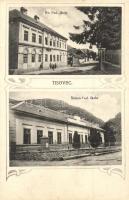 Tiszolc, Tisovec; Evangélikus és állami iskola. Fr. Hortensky kiadása / Ev. lud. skola, Státna lud. skola / schools. Art Nouveau