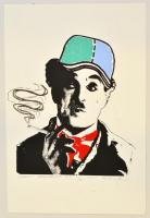 Olvashatatlan jelzéssel: Chaplin, szerigráfia, papír, 34,5×23,5 cm