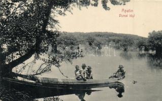 Apatin, Dunai idill, horgászó gyerekek. W. L. 1964. / Danube idyll, fishing children