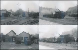 cca 1960-1970 Linzbauer Tamás: A Királyréti Erdei Vasút szerelvényei, 17 db fotó, hátuljukon felirat...