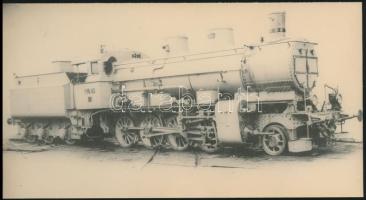 cca 1920-1930 Ganz-mozdony, fotó, 9,5×18 cm