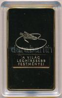 DN "A világ leghíresebb festményei - Gustav Klimt: A csók" aranyozott fém emlékérem, multi...