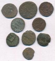 9db-os tisztítatlan, sérült római rézpénz tétel T:3,3-
9pcs of various uncleaned, damaged Roman cop...