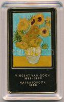 DN A világ leghíresebb festményei - Vincent van Gogh: Napraforgók aranyozott fém emlékérem, multicolor festéssel T:1