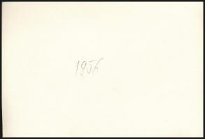 1956 Felborult villamos a körúton, fotó, hátulján feliratozva, 10,5×16 cm