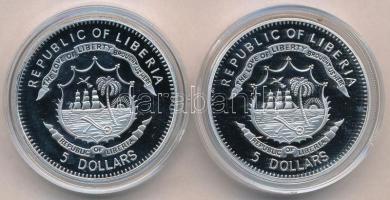Libéria 2009. 5$ Cu (2xklf) "Nagy Hadvezérek - Attila a hun, Spartacus " multicolor T:PP 
...