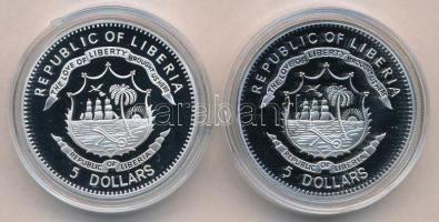 Libéria 2009. 5$ Cu (2xklf) "Nagy Hadvezérek - Hódító Vilmos, Julius Caesar " multicolor T...
