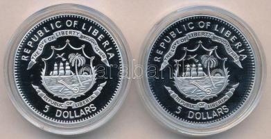 Libéria 2009. 5$ Cu (2xklf) "Nagy Hadvezérek - Szvatopluk, Timur" multicolor T:PP 
Liberi...