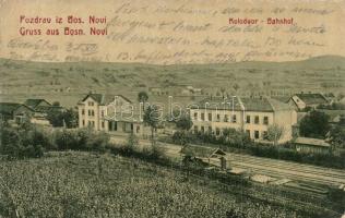 Novi Grad, Bosanska Novi; Kolodvor / Bahnhof / railway station. W. L. Bp. 1664. (EK)