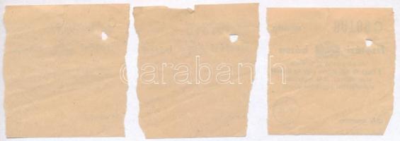 ~1920-1930. 3db fizetési bárca, közte 2db sorszámkövető T:III lyukasztott