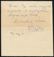 1964 Ajtay Andor színész, rendező kézzel írt levele Nagy Erzsébet művésznőnek, borítékkal