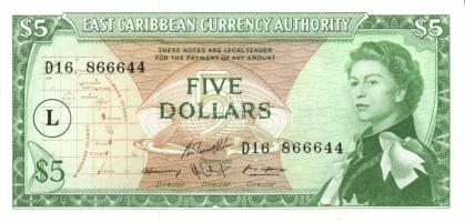 Kelet-Karibi Államok 1965. 5$ "L" fny-sal T:I R!