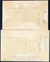 1932 Magyarország-Egyiptom futballmérkőzés, 2 db fotólap, hátuljukon feliratozva, 9×14 cm