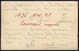 1935 a Beszkárt csapata, fotó, hátulján feliratozva, 9×14 cm