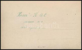 1924 Vasas - Kispesti AC mérkőzés, fotó, hátulján feliratozva, 8,5×13,5 cm