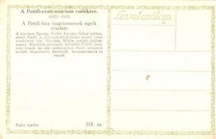 Petőfi-centenárium emlékére (1823-1923). A Petőfi-ház nagytermének egyik részlete, Egressy Etelke (B...