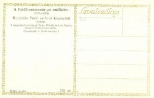 Petőfi-centenárium emlékére (1823-1923). Különféle Petőfi szobrok kicsinyített mása. Rigler kiadása ...