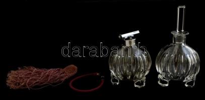 2 db parfümös üveg, apró lepattanásokkal, m: 20 ill. 12 cm