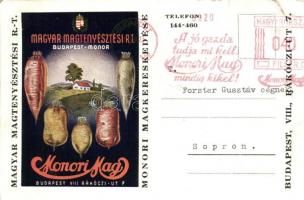 Monori Mag reklámlap. Magyar Magtenyésztési Rt. Budapest-Monor / Hungarian seed culture advertisement (kis szakadás / small tear)