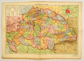 cca 1920 Magyarország politikai térképe, 1:2500000, M. Kir. Állami Térképészet, 30,5×43 cm