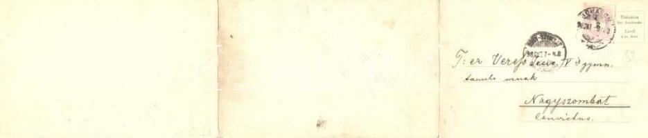 1898 Budapest, 3-részes kihajtható panorámalap. Királyi vár, Lánchíd, MFTR. 415. és DDSG. uszályok a...