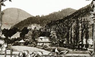 Fenyőháza, Lubochna; A képeslap eredeti fotopolimer kliséje! / floral. Original photo cliché (stereo...