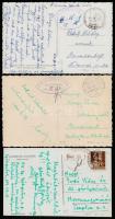 Gyilkostó, Ghilcos, Lacul Rosu; - 3 db régi erdélyi képeslap, hátoldalon második világháborús tábori postával / 3 pre-1945 Transylvanian postcards