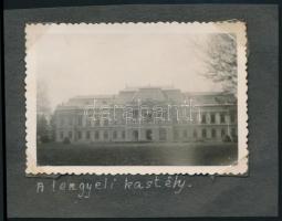 cca 1934 A lengyeli kastély (Tolna megye), albumlapra ragasztott fotó, 6x8,5 cm