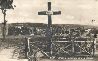 Eger, Gárdonyi ideiglenes sírja a várban