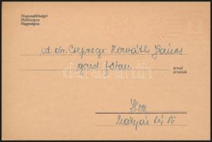 1940 Kir. Magyar Egyetemi Nyomda magyar könyvnapi névre szóló meghívó kártyája dr. Csepregi Horváth ...